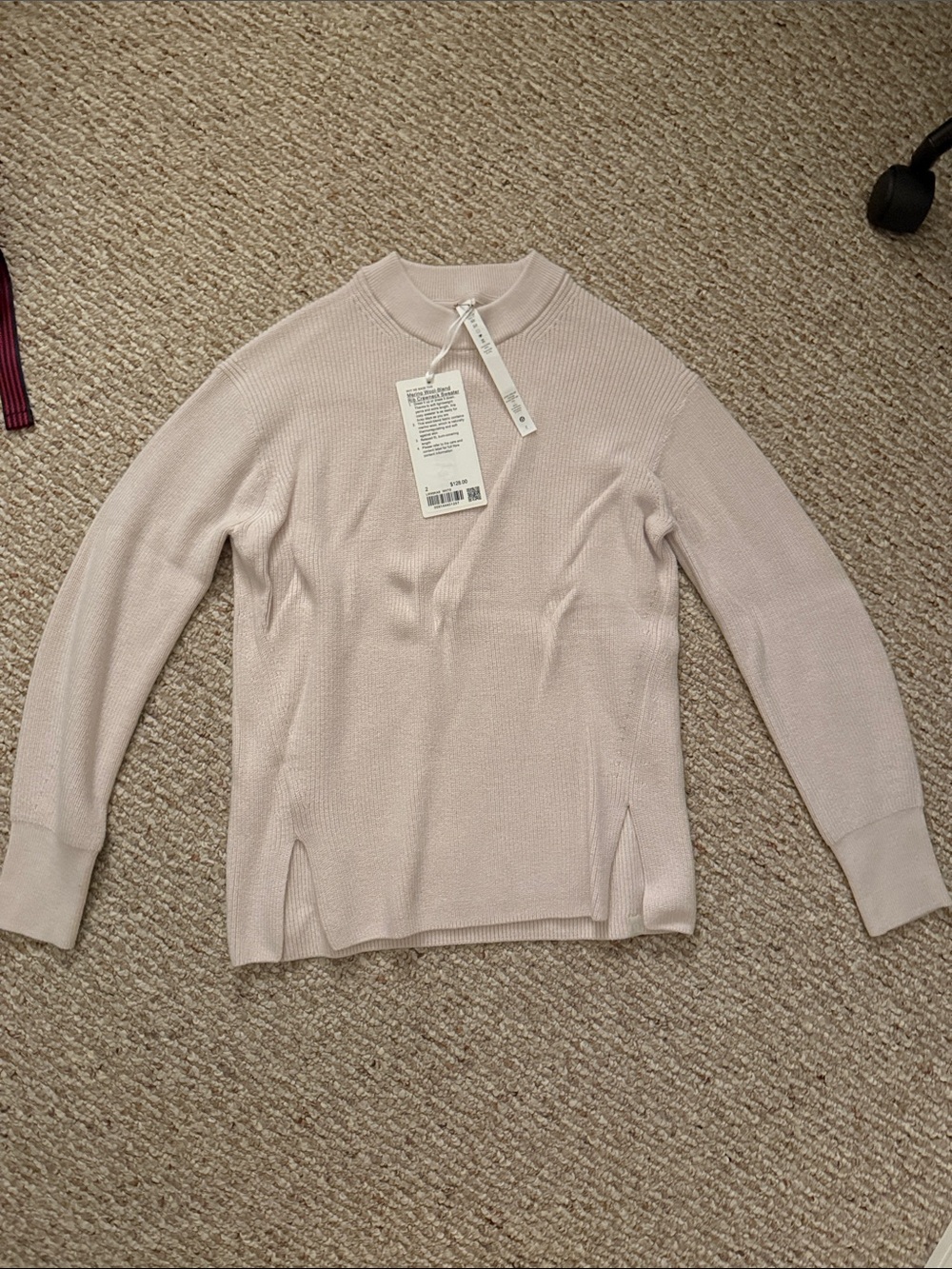 Lululemon Blush Pink Merino Wool-Blend Rib Crewneck Sweater